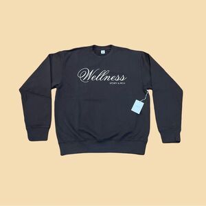 SPORTY & RICH Sweatshirt SMALL Carlyle Crewneck Brown long sleeve